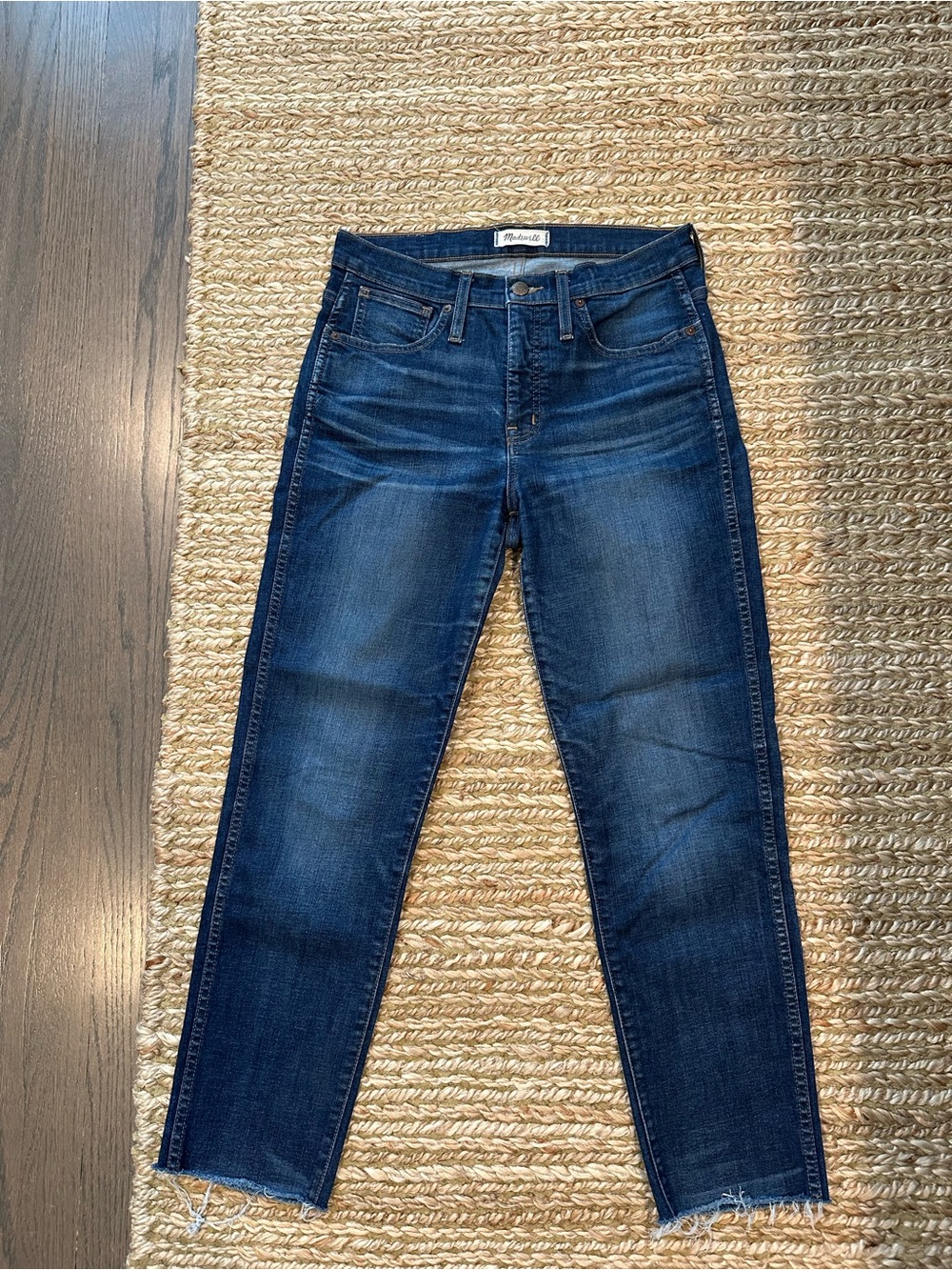 Madewell Indigo Slim Straight Jeans - Dark Blue Denim